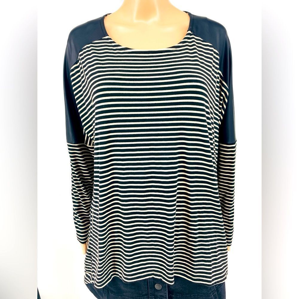 Bobeau Women’s Striped Colorblock Sweater SZ L